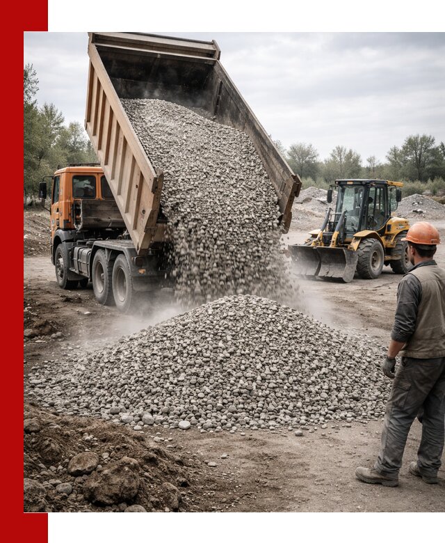 Доставка щебня в Кимрах крупными и мелкими фракциями