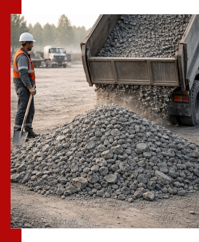 Гранитный щебень фракции 100–201 для строительства в Кимрах