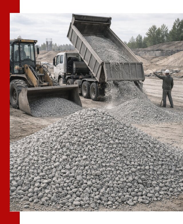 Доставка известнякового щебня фр. 5–20 в Кимрах