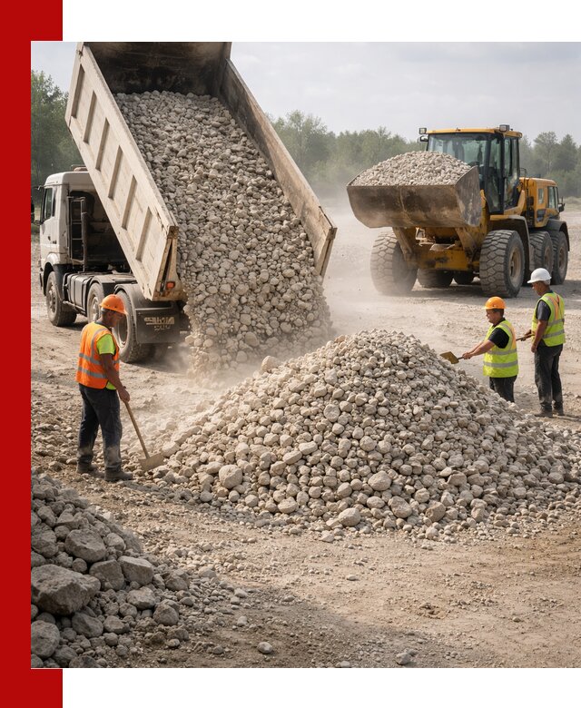 Доставка известнякового щебня фр. 40-70 в Кимрах