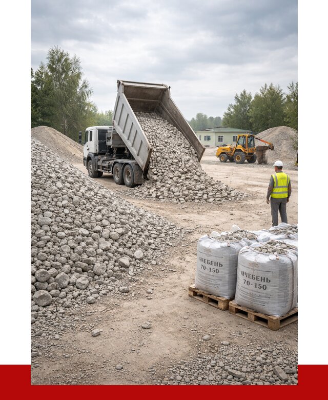 Известняковый щебень фракция 70-150 в Кимрах от 1305 р. | ПРОНЕРУДКмы