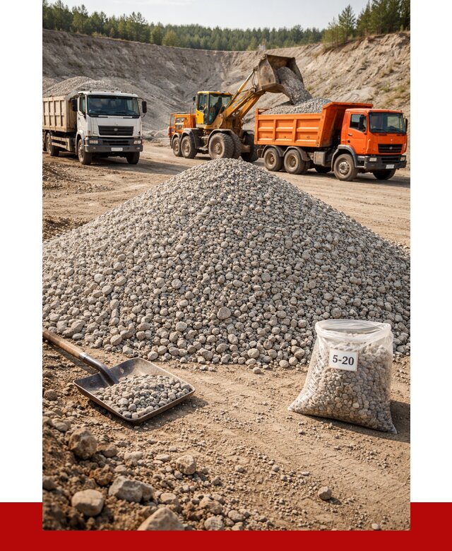 Доломитовый щебень фр. 5-20 в Кимрах от 4384 р. | ПРОНЕРУДКмы