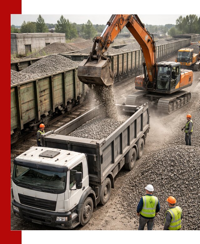 Железнодорожный щебень фракция 25–60 для поставок в Кимрах