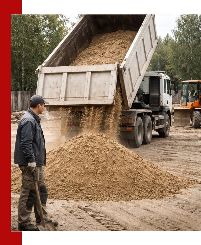Доставка и продажа песка с разгрузкой в Кимрах