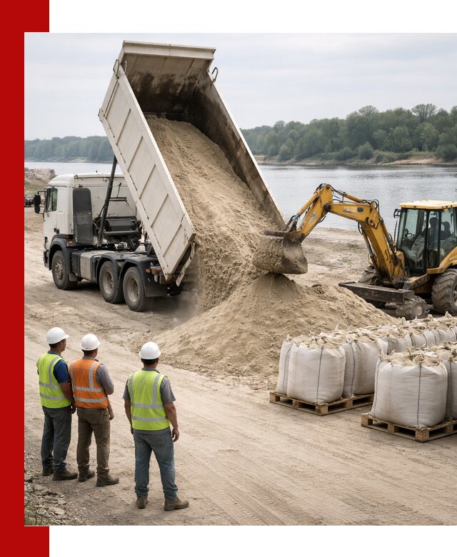 Доставка речного песка в Кимрах самосвалами и погрузкой