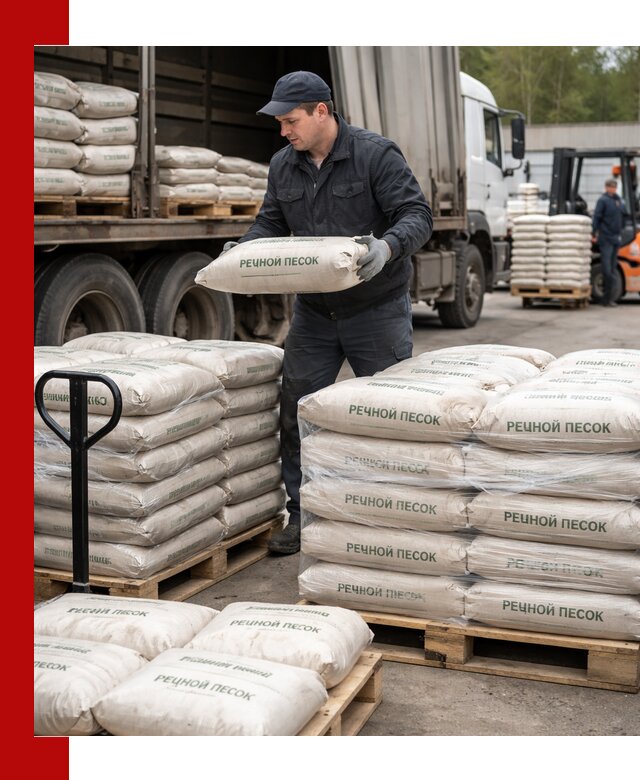 Речной песок в мешках с доставкой в Кимрах