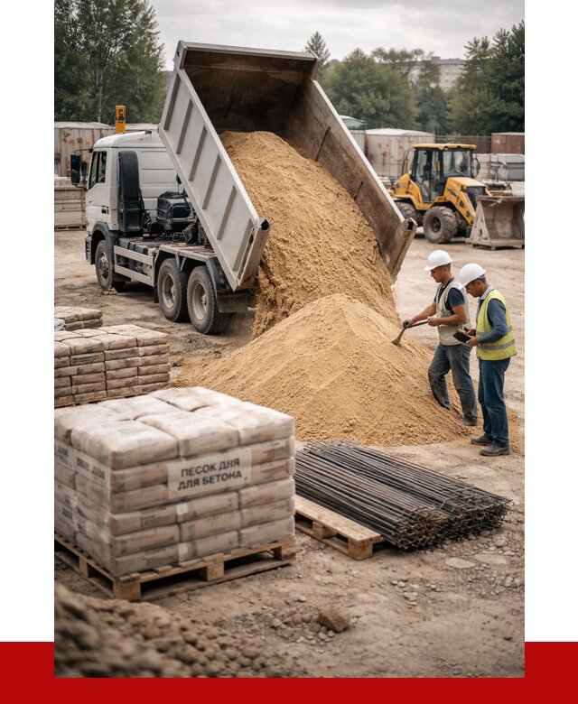 Песок для бетона в Кимрах от 2610 р. с доставкой, ПРОНЕРУДКмы