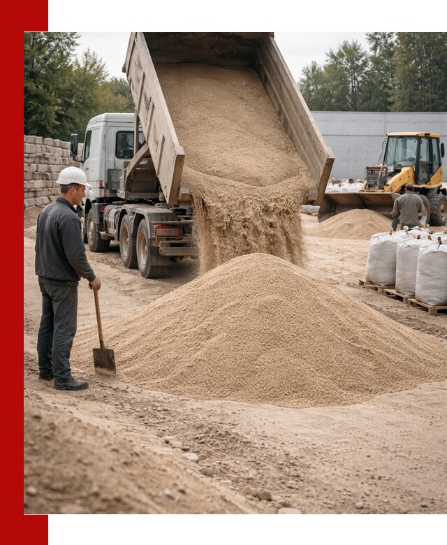 Кварцевый песок фракция 0–3 мм с доставкой в Кимрах