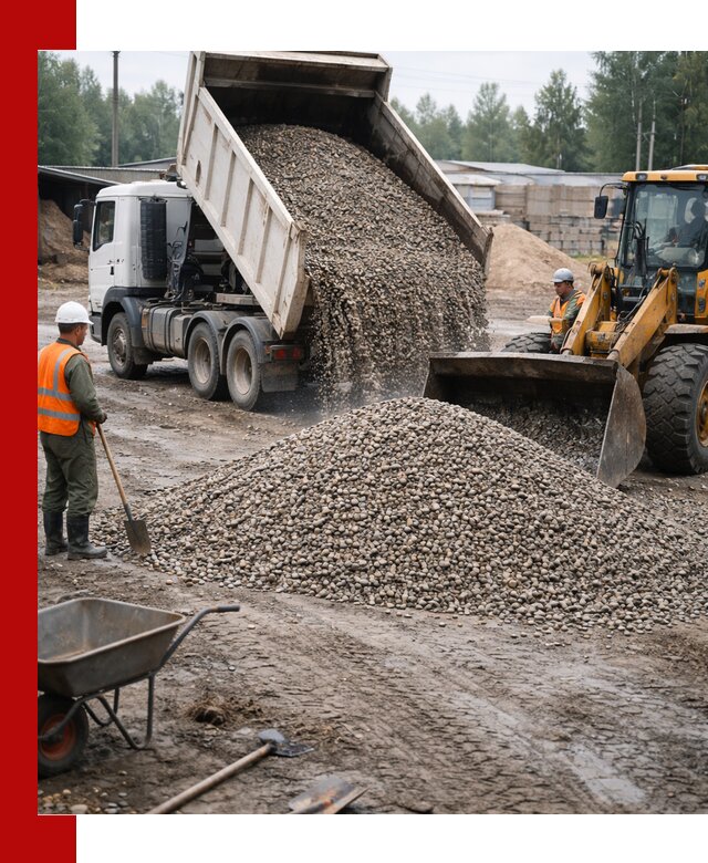 Мытый гравий с доставкой в Кимрах от карьера до участка