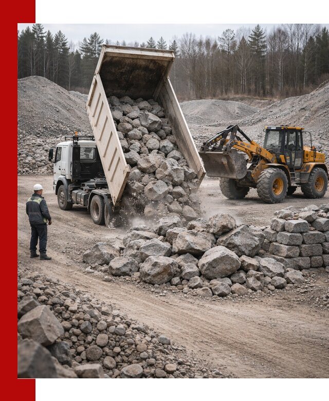 Доставка и продажа бутового гранитного камня в Кимрах