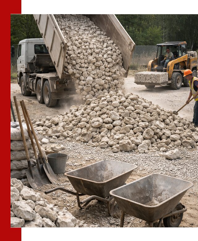 Доставка и продажа бутового известнякового камня в Кимрах