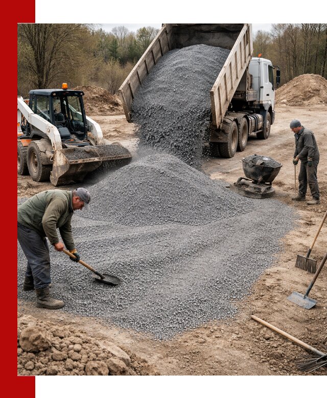 Отсев для подсыпки в Кимрах — доставка и подсыпка на участок