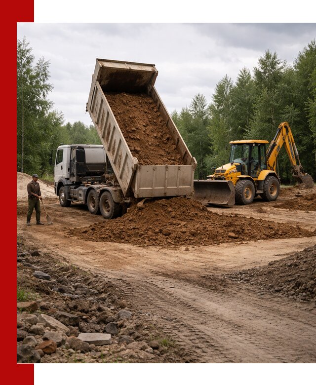 Доставка суглинка самосвалами в Кимрах подсыпка и планировка
