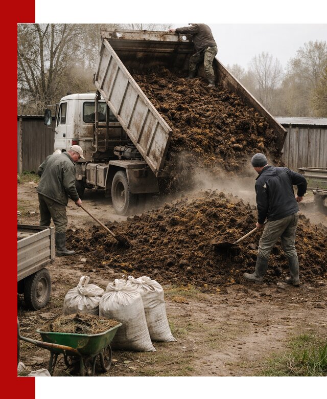 Доставка коровьего навоза самосвалом в Кимрах