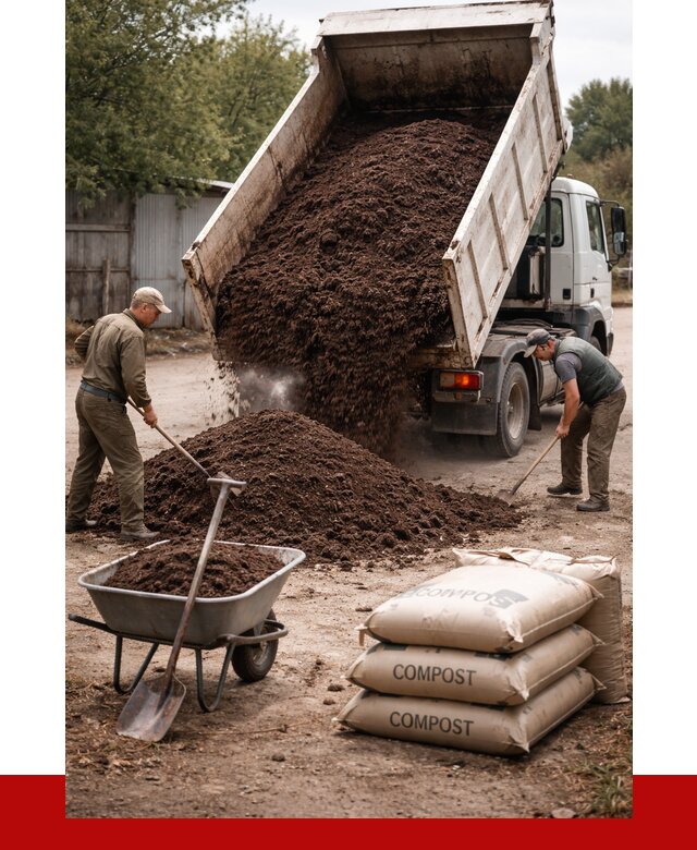 Купить компост в Кимрах от 4384 р. за куб с доставкой | ПРОНЕРУДКмы