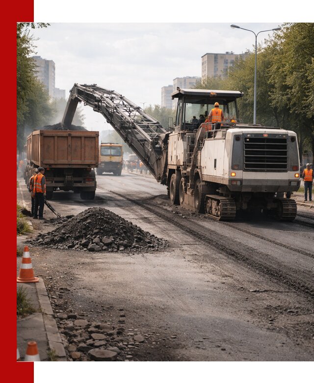 Фрезерованный асфальт в Кимрах — удаление и вывоз старого покрытия