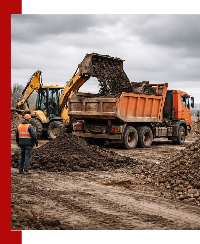 Вывоз грунта и строительного мусора в Кимрах грузовыми самосвалами