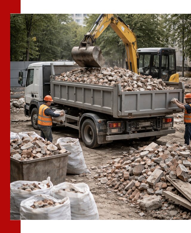 Вывоз строительного мусора в Кимрах с самосвалами и контейнерами
