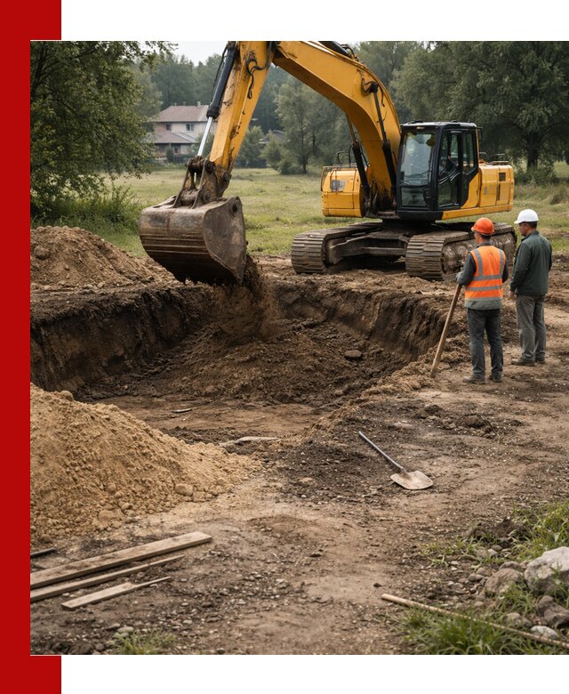 Рытье котлована под фундамент в Кимрах (быстро и недорого)