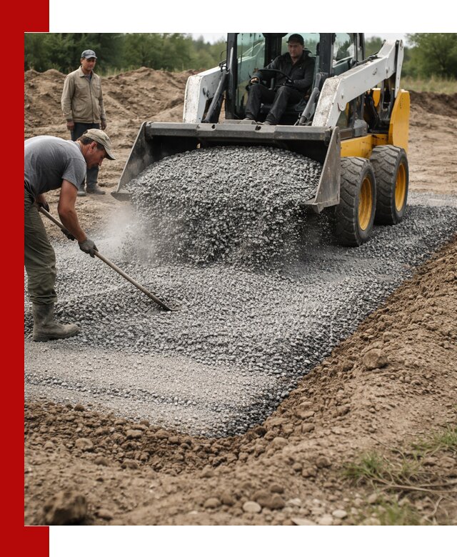 Устройство щебеночной подушки в Кимрах для дорог и фундаментов